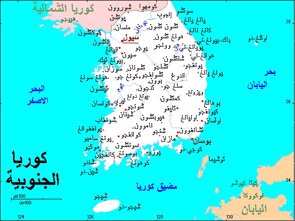 خريطة كوريا الجنوبية